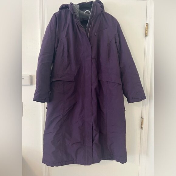 Lands' End Women's Squall Waterproof Insulated Winter Stadium Maxi Coatpurple XL - Picture 1 of 13
